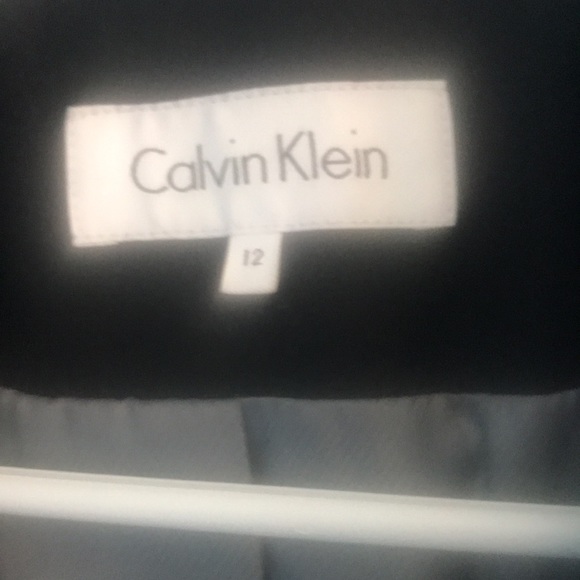 Calvin Klein size 12 pea coat black wool blend - Picture 3 of 4